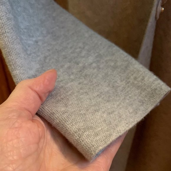 Tristan, Cardigan, Jacket, with faux fur collar, Snap buttons, Size L/M. Grey. - Picture 3 of 12